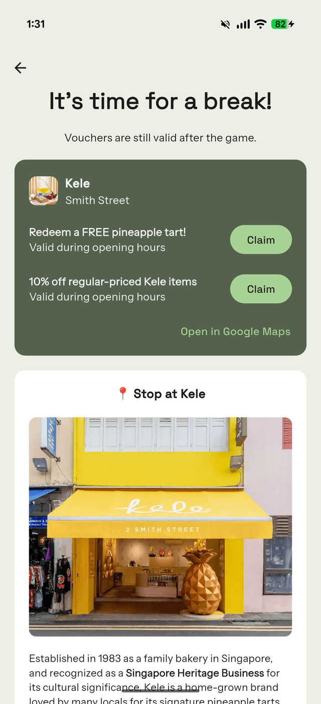 Interactive map interface showing game locations